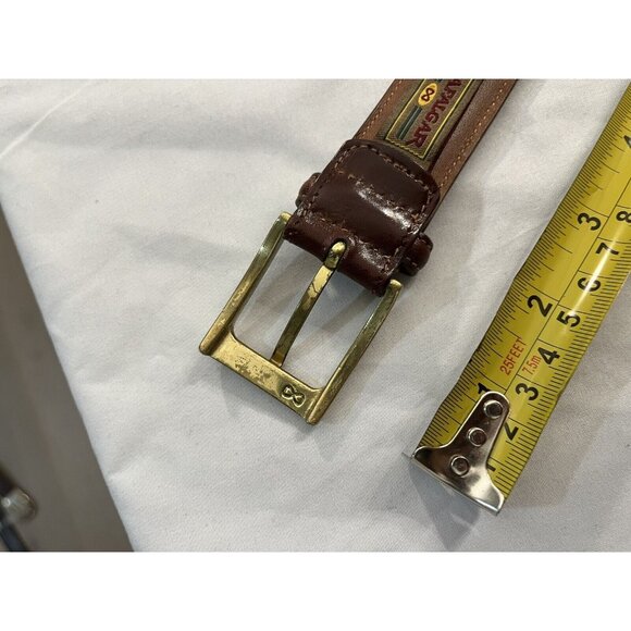 vintage handmade TRAFALGAR Cortina leather belt 38 brown Made USA EUC - Picture 8 of 10